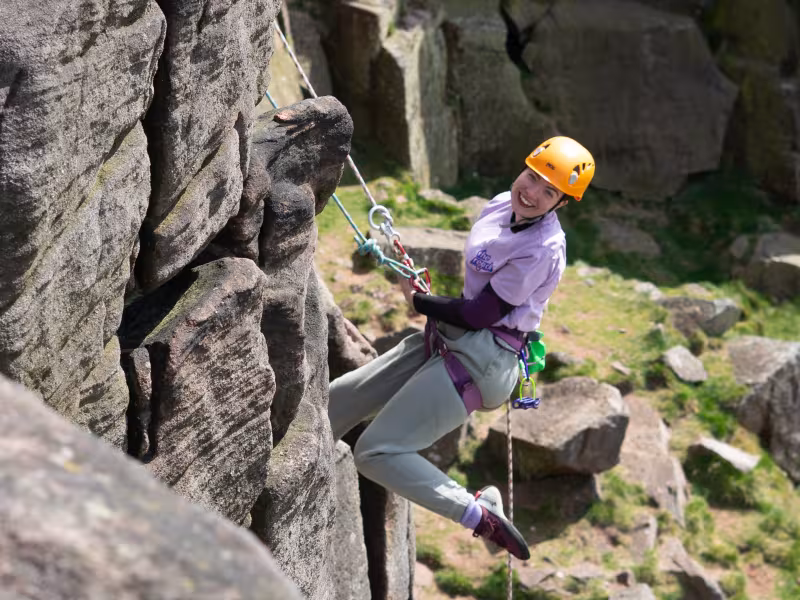 Abseiling outside